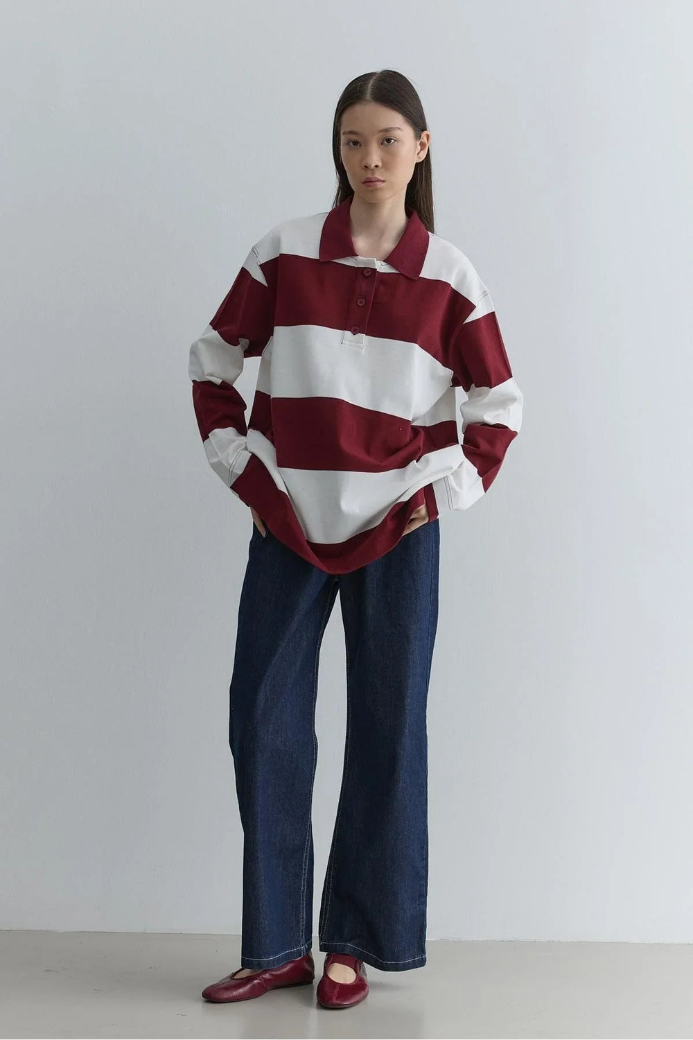 Polo Yaka Premium Sweatshirt Bordo