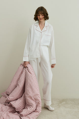 Ponponlu Pijama Takımı Ekru