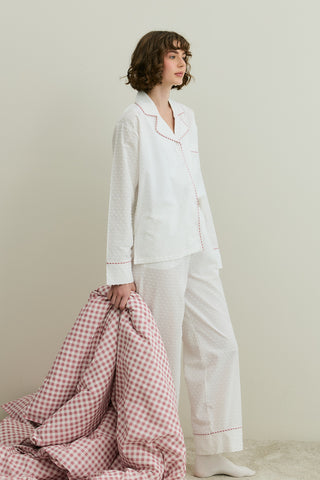 Ponponlu Pijama Takımı Ekru