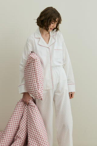 Ponponlu Pijama Takımı Ekru