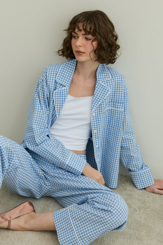 Pötikare Pamuk Pijama Takımı Mavi