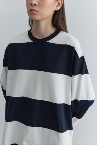 Premium Çizgili Sweatshirt Lacivert