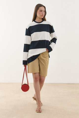 Premium Striped Sweatshirt Navy Blue