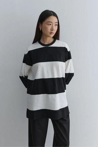 Premium Çizgili Sweatshirt Siyah - Fahhar Design