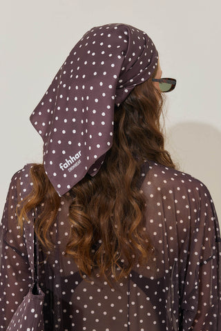 Puantiye Desen Bandana Kahverengi