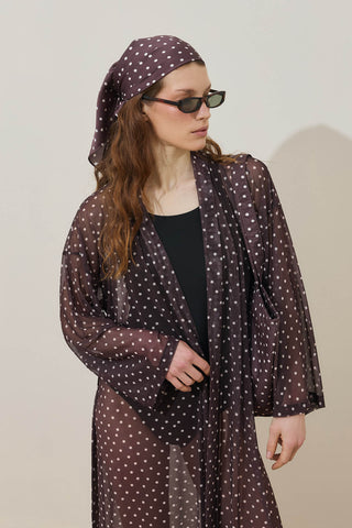 Puantiye Desen Bandana Kahverengi