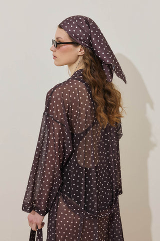 Puantiye Desen Bandana Kahverengi