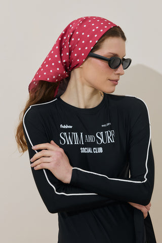 Puantiye Desen Bandana Kırmızı