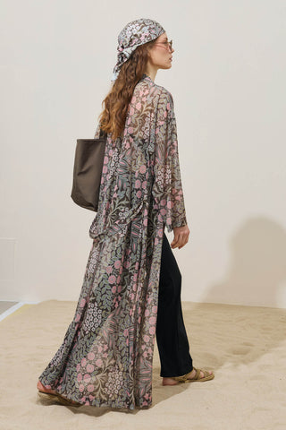 Puantiye Desenli Pareo Kimono Kahverengi