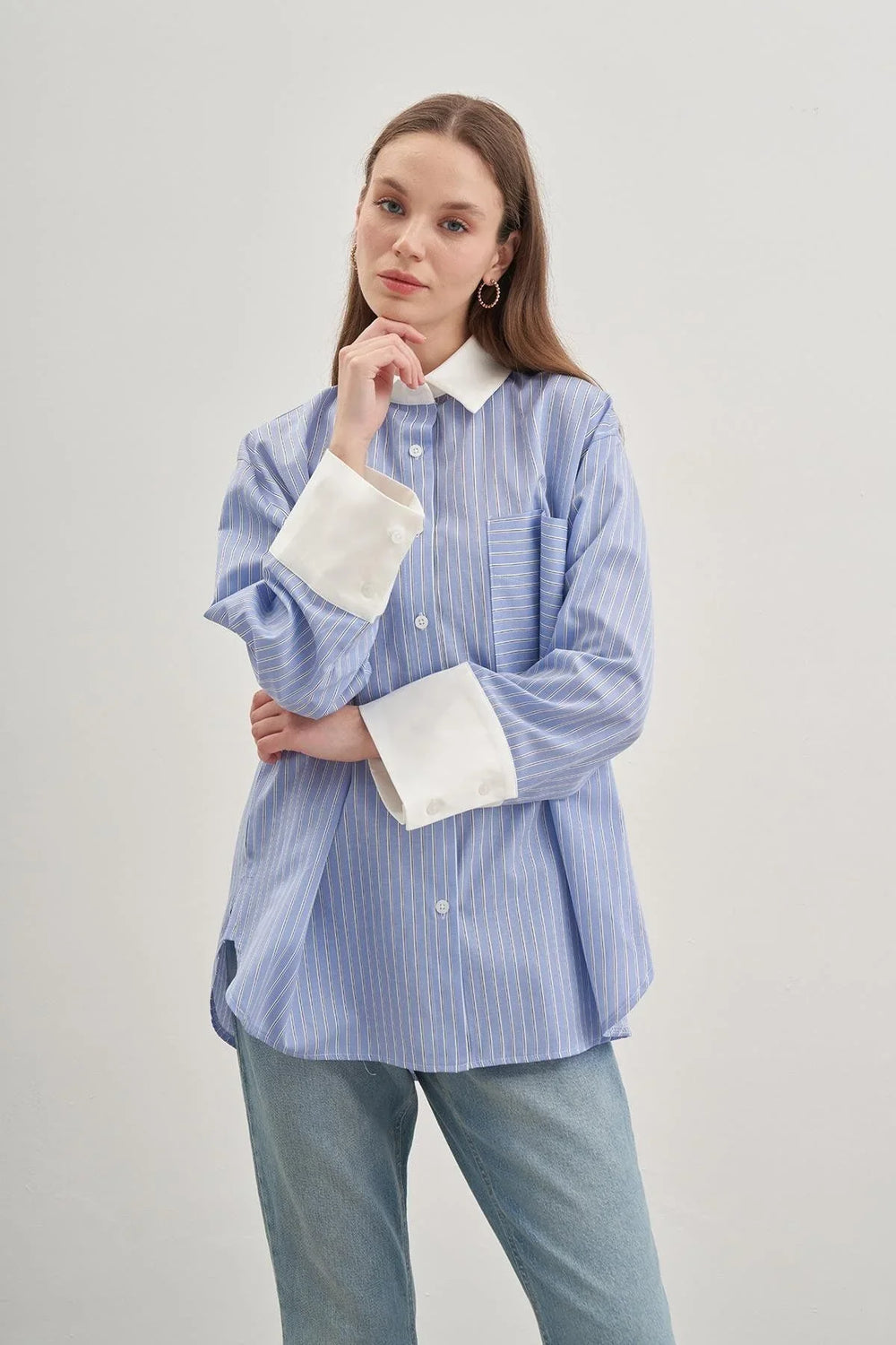 Casual Shirt Striped Light Blue