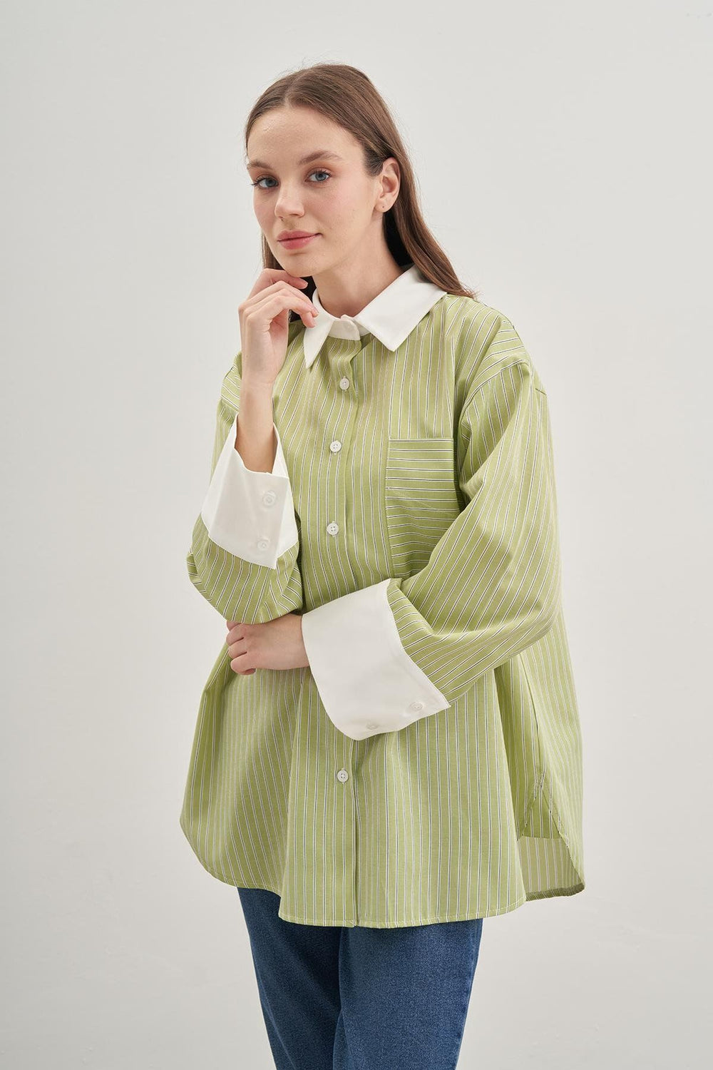 Casual Shirt Striped Green