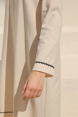 Rahat Keten Elbise Bej - Fahhar Design
