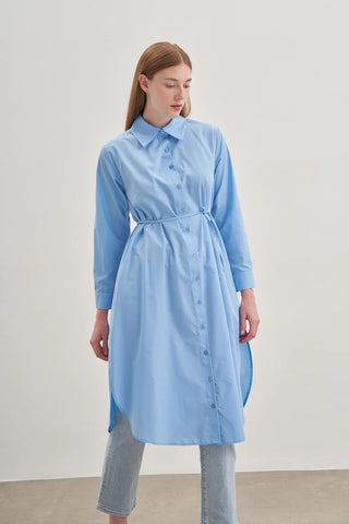 Rahat Maxi Gömlek Açık mavi - Fahhar Design