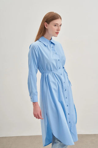 Rahat Maxi Gömlek Açık mavi - Fahhar Design