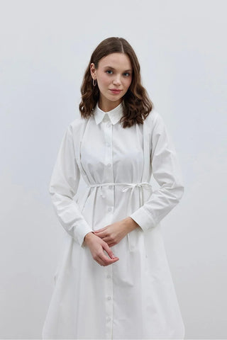Rahat Maxi Gömlek Ekru - Fahhar Design