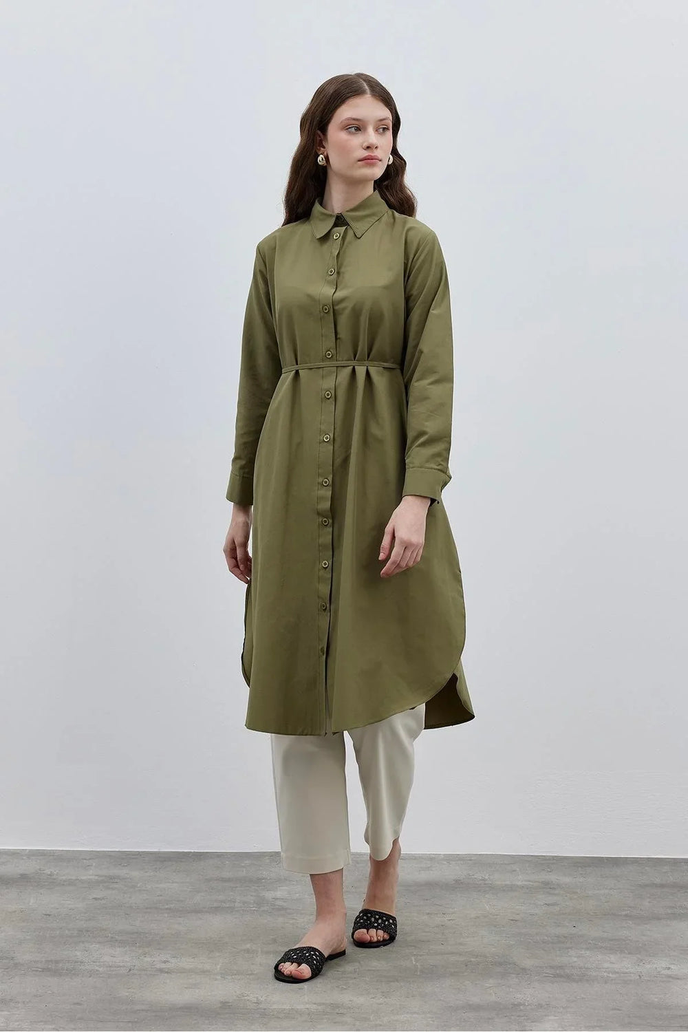 Comfortable Maxi Shirt Green