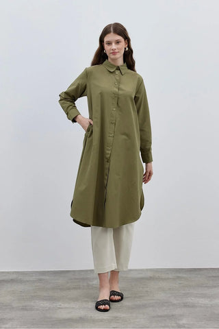 Rahat Maxi Gömlek Yeşil - Fahhar Design