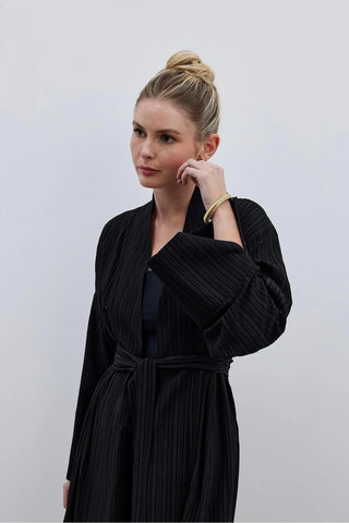 Rahat Maxi Kimono Siyah - Fahhar Design