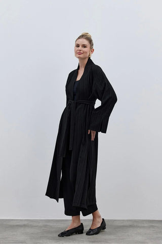 Rahat Maxi Kimono Siyah - Fahhar Design
