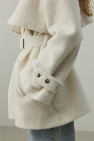 Rüzgarlık Detaylı Ceket Kaban Bej