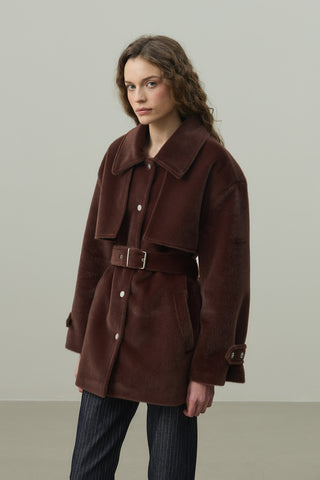 Rüzgarlık Detaylı Ceket Kaban Kahverengi