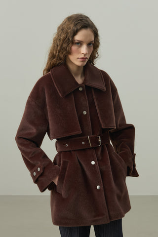 Rüzgarlık Detaylı Ceket Kaban Kahverengi