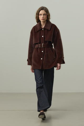 Rüzgarlık Detaylı Ceket Kaban Kahverengi