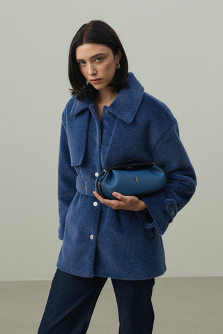 Rüzgarlık Detaylı Ceket Kaban Mavi