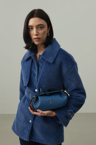 Rüzgarlık Detaylı Ceket Kaban Mavi