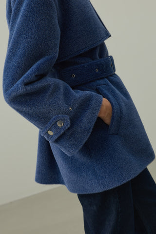 Rüzgarlık Detaylı Ceket Kaban Mavi