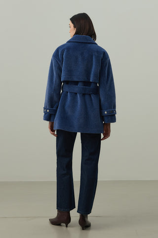 Rüzgarlık Detaylı Ceket Kaban Mavi