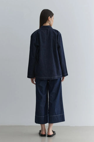Rüzgarlık Detaylı Denim Ceket Lacivert - Fahhar Design