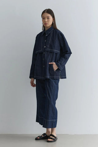 Rüzgarlık Detaylı Denim Ceket Lacivert - Fahhar Design
