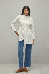 Windbreaker Detailed Shirt Ecru