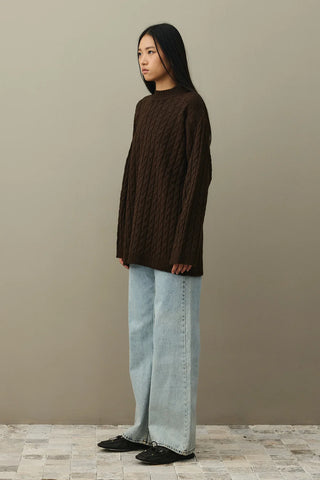 Knitted Scarf Sweater Brown