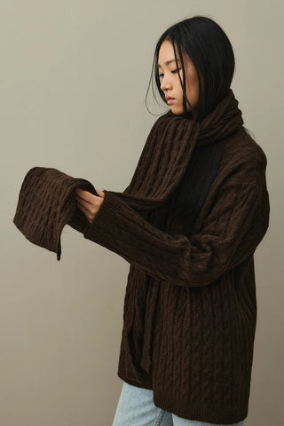 Knitted Scarf Sweater Brown