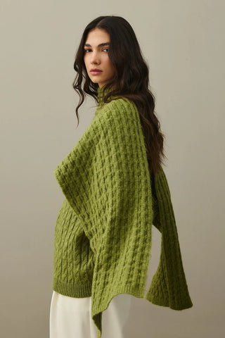 Hair Knitted Scarf Sweater Oil Green