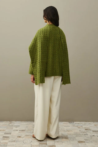 Hair Knitted Scarf Sweater Oil Green