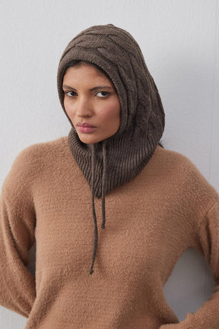 Saç Örgü Bere Kahverengi