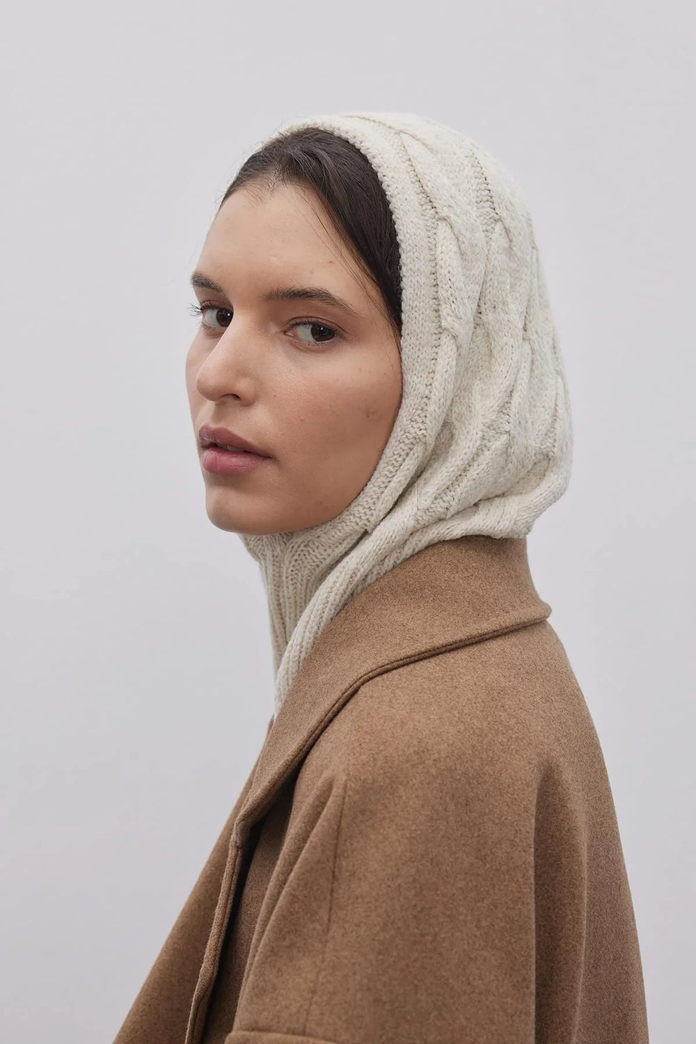 Hair Knit Beanie Stone