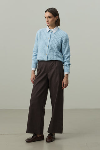 Saç Örgü Crop Hırka Bebe Mavisi