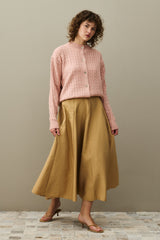 Saç Örgü Crop Hırka Pembe