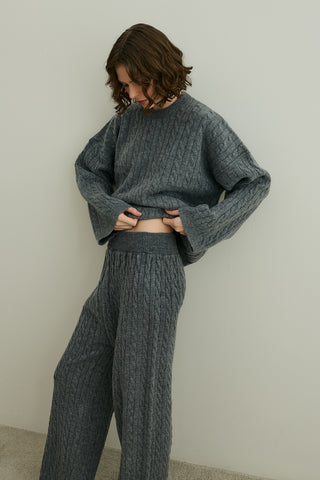 Saç Örgü Triko Takım Antrasit