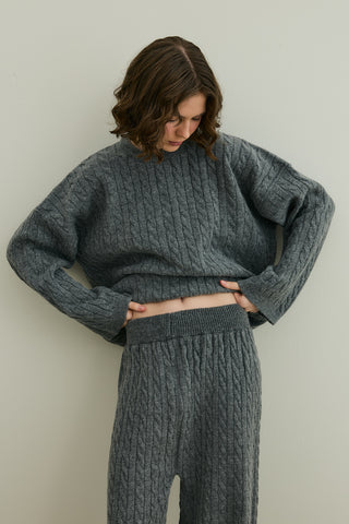 Saç Örgü Triko Takım Antrasit