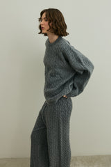 Saç Örgü Triko Takım Antrasit