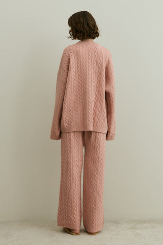 Saç Örgü Triko Takım Pembe
