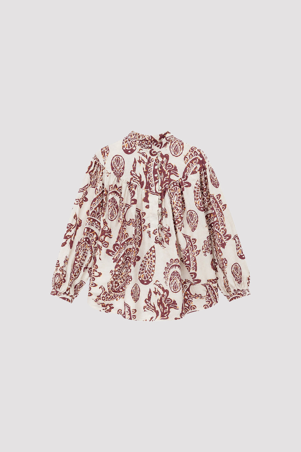 Shawl Pattern British Shirt Burgundy