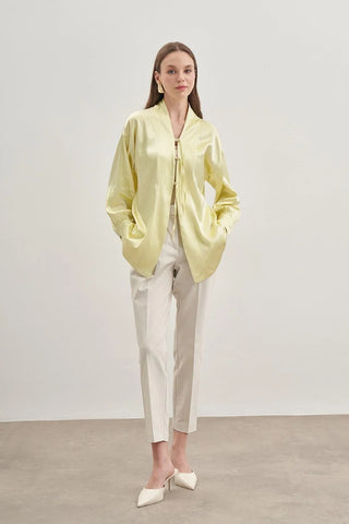 Saten Kimono Açık Yeşil - Fahhar Design