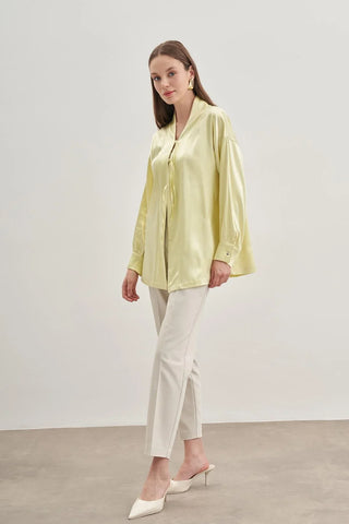 Saten Kimono Açık Yeşil - Fahhar Design