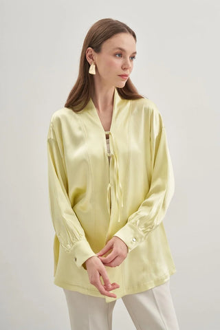 Saten Kimono Açık Yeşil - Fahhar Design